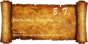 Berhidai Toszka névjegykártya